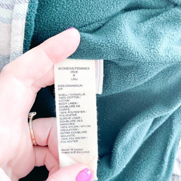 Woolrich Women's Shacket Fleece Lined Blue Flannel Plaid Snap Up Small - Picture 5 of 8